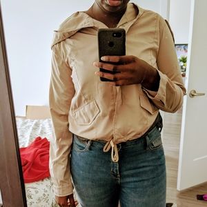 Tan cropped windbreaker